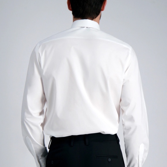 Haggar Classic Fit Dress White Button Down Shirt 17-17.5/ 32-33 - Picture 2 of 11